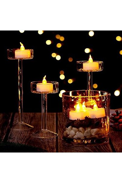Sellbuystore SNA Pilli Led Tealight T-LİGHT MUM PİLLİ MUM LED IŞIK SICAK SARI RENK DEKORASYON SÜSLEM