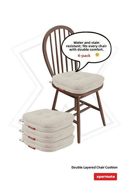 XPERMATE Μαξιλάρι καρέκλας 4 τεμαχίων 42x42x8 εκ. Πάχους διπλής στρώσης, αφρά...