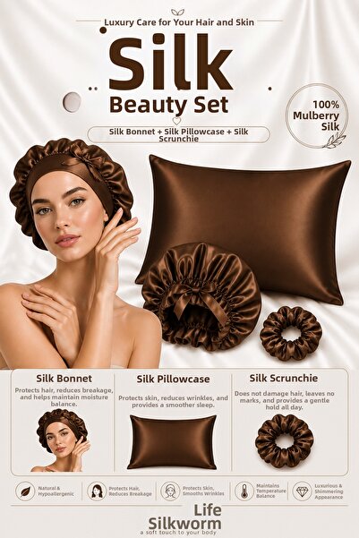 silkwormlife Silkworm Life 100% Silk Beauty Set – Μαξιλαροθήκη (50x70) + Μετα...