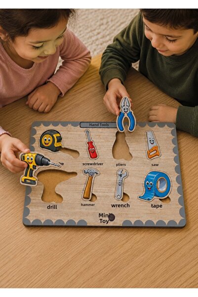 minİQ toys Wooden Turkish Hand Tools Educational-Tutorial Puzzle