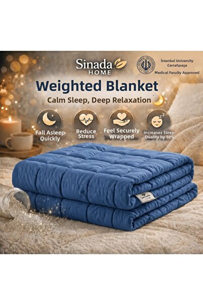 Sinada Weighted Hugging Blanket / Quilt 6 kg 82 Thread Count 100% Cotton Sati...