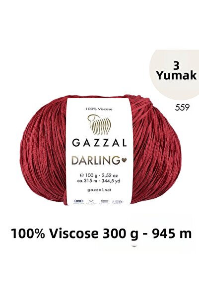 Gazzal خيط حياكة يدوي من الفيسكون بنسبة 100% من دارلينج 559، 3 ياماك، متجر رسمي