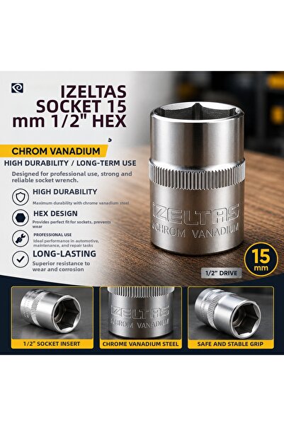 İzeltaş 15 mm 1/2 Hexagon Socket Wrench