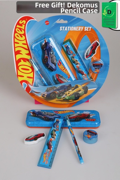 HOT WHEELS X Dekomus Licensed Hotwheels Special Design 5-Piece Stationery Set...