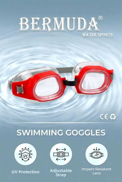 Fidan oyuncak Bermuda Economic Swimming Goggles Uv Protection Adjustable Strap Impact Resistant Pool and Sea Swimming Goggles