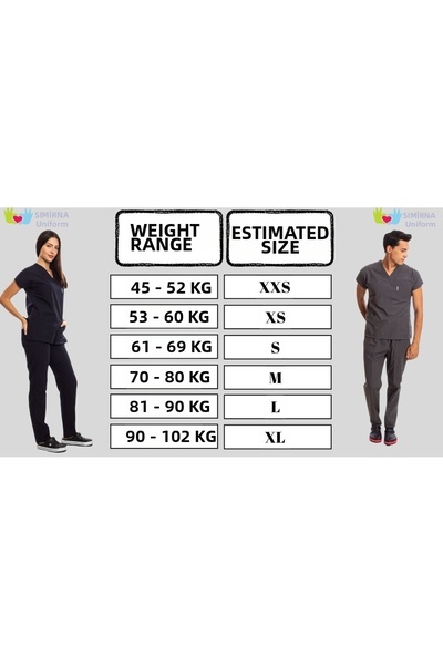 Simirna Üniforma Surgical Doctor Nurse Scrubs Black Tunic Top