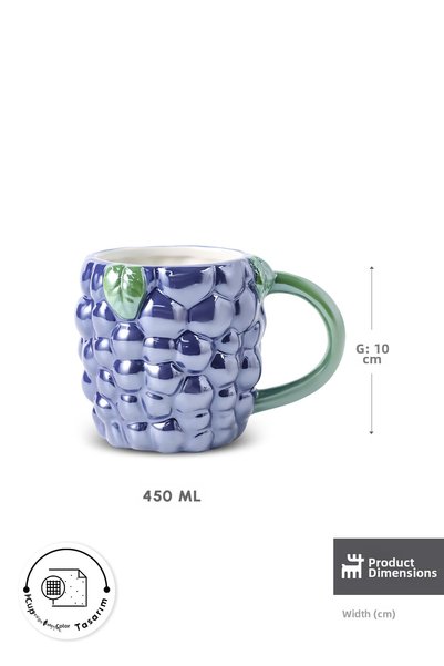 Karaca Blueberry Blueberry Design Lustered Mug 450 ml