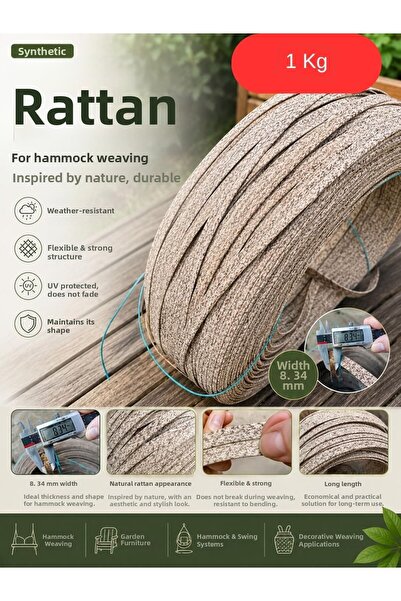 Mady Aksesuar Premium Synthetic Rattan Strip - Swing Weaving and Repair Threa...