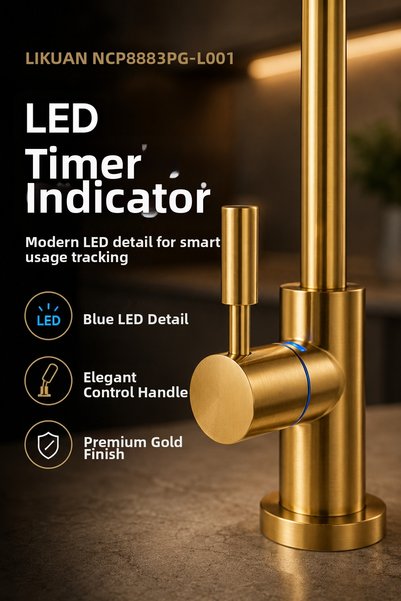 LİKUAN hardware Likuan Ncp8883Cp Premium Chrome Drinking Water Purifier Faucet Swan Neck Without Led