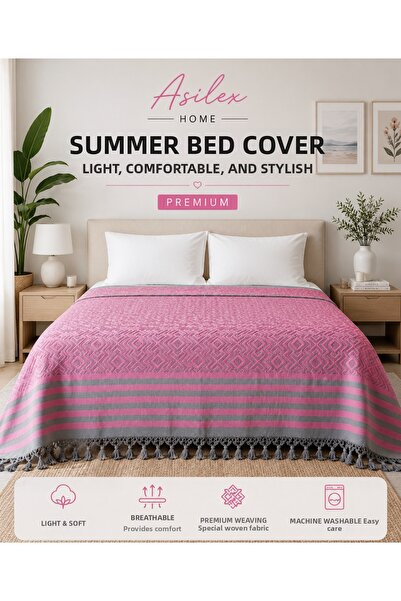 Asilex Home Collection غطاء سرير مزدوج منسوج من قماش أتول بايك مقاس 200x250 س...