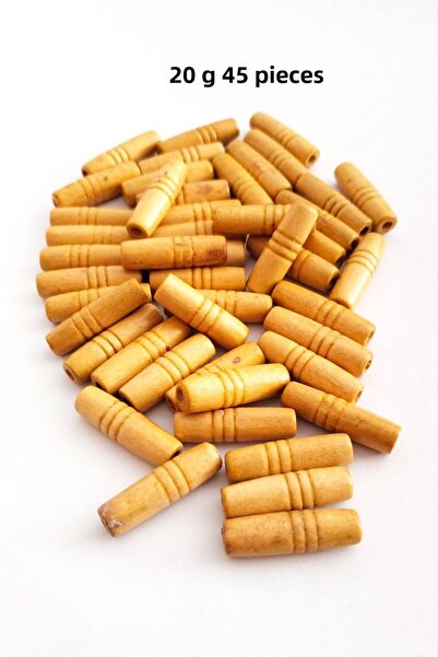 Generic Brand 20 Gr (45 Pieces) Wooden Beads 25 mm Length X 10 mm Width Natur...