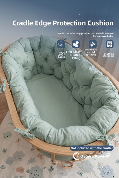 yasetex tasarım 100% Cotton Fabric Basket Edge Protection Cushion for Crib