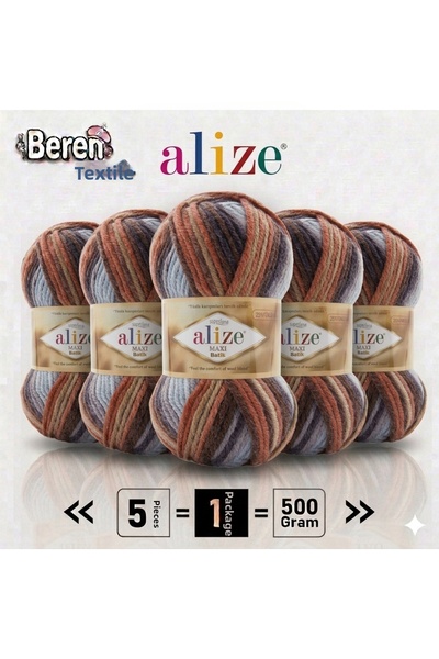 Alize Süperlana Maxi Batik - 7942 - 5-Pack - 100Gr/100M - Hand Knitting Yarn ...