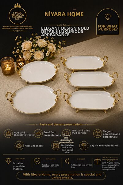 Niyara home 5 Piece Porcelain Set