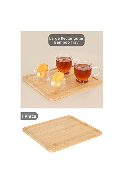 Empressco Large Size Bamboo Presentation Tray, Rectangular Cheese and Breakfa...