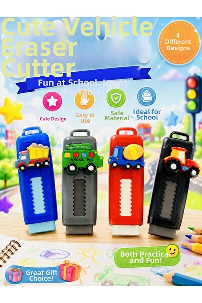 Flower Toys Unelte de construcții Gumă de șters glisantă cu figurine 4 bucăți