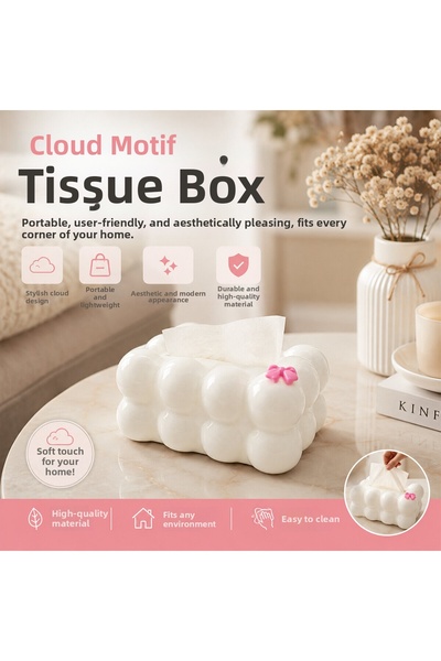 OSKA GLOBAL 19X12.5X8.5Cm White Spring-Loaded Desktop Bubble Decorative Cloud...