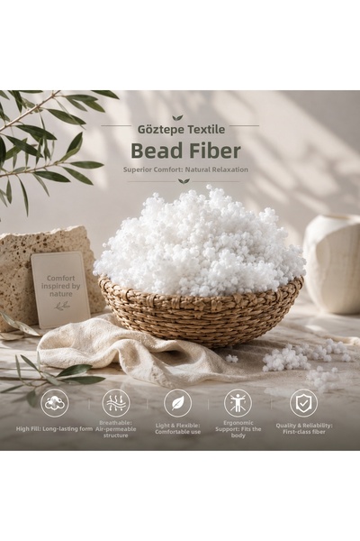 Göztepe tekstil 1 kg Bead Fiber 1. Quality Pillow Quilt Filling Fiber White