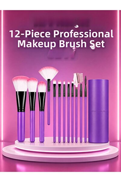 pınaxar 12 Pieces Soft Tip Makeup Brushes Set-Brush Set for Eyes and Face Mak...