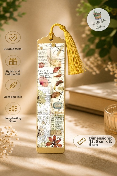 renkli izler atölyesi Artistic Design Metal Bookmark