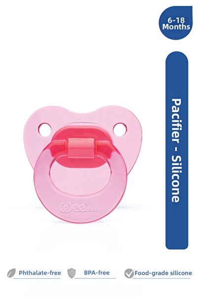 Wee Baby Akide Damaklı Orthodontic Soft Silicone Tip Pacifier 6-18 Months Pink