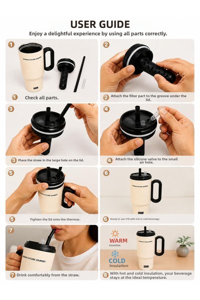 HTC AKSESUAR 720 ml Degraded Color Thermoses Cup