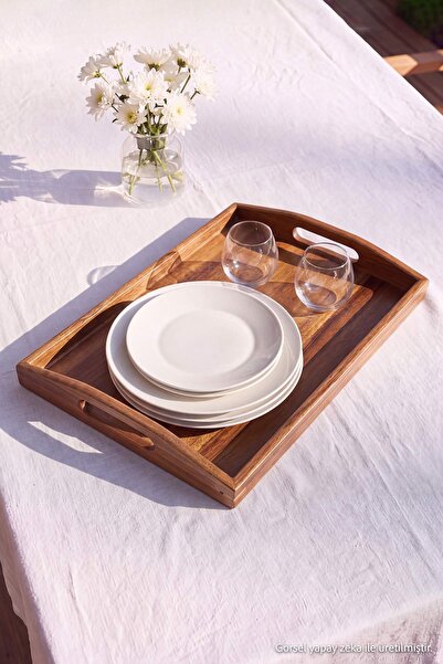 TRENDYOLMİLLA HOME Acacia Tray 37X25 cm Tphaw27Tps00003