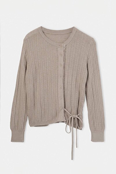 Trendyol Collection Stone Lace Detailed Tied Knitwear Cardigan Twoaw27Hi00075