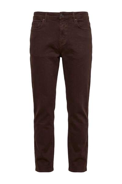 Trendyol Collection Brown Regular Fit Stretch Fabric Seasonal Normal Waist Me...