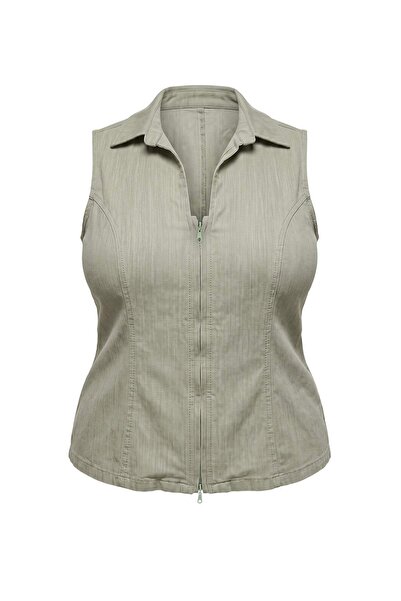 Trendyol Curve Light Khaki Woven Plus Size Shirt