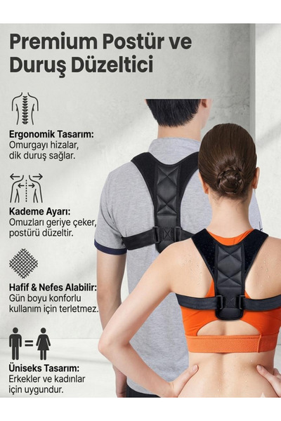 Ankaflex Highconcept Dik Duruş Korsesi Sırt Destekli Kamburluk Önleyici Postu...