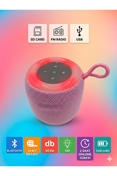 çınaroğlu avm Mini Işıklı Bluetooth Speaker Taşınabilir Ses Bombası Stereo Yü...