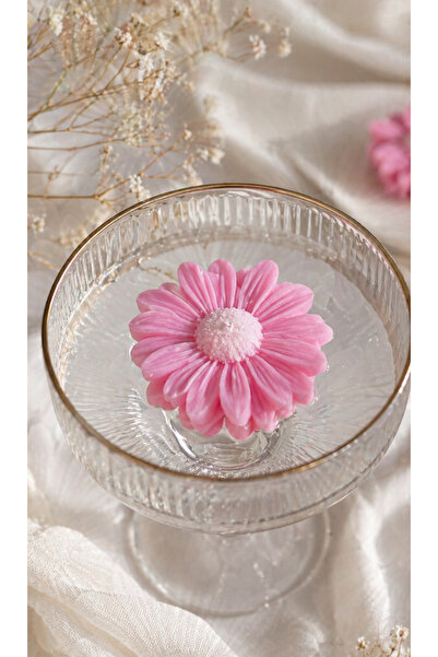 Tudi Home Pembe Çiçek Desen (papatya) Dekoratif mum söz, nişan, meclis hediye...