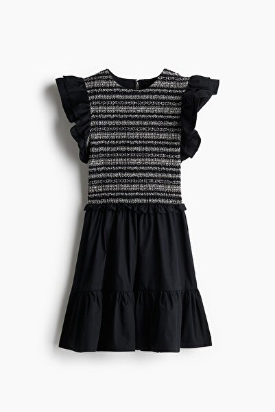 H&M Volan Kollu Poplin Elbise