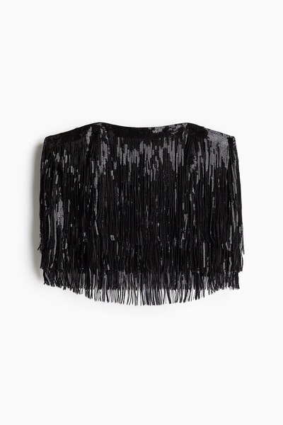 H&M Pullu Püsküllü Bandeau Üst