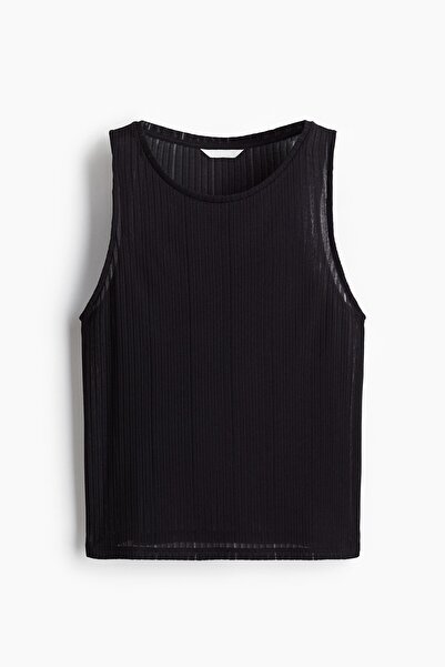 H&M Lastik Örgülü Kolsuz Üst