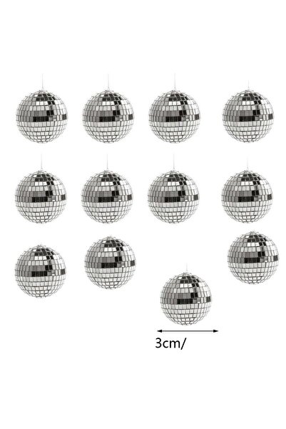 partidolu Χριστουγεννιάτικο Στολίδι Κρεμαστό Ασημί Χρώμα Καθρέφτης Ντίσκο Μπά...