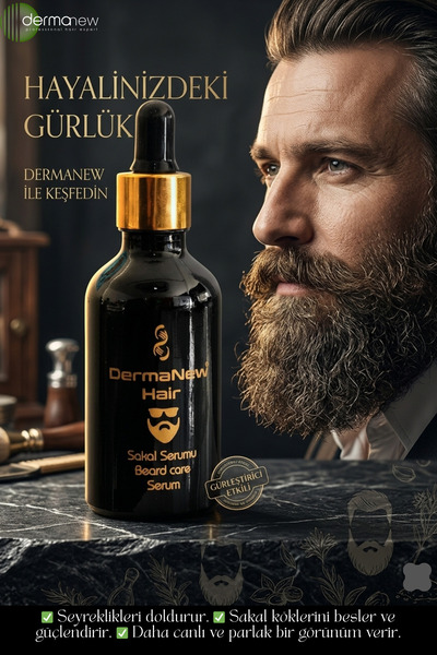 dermanew hair Dermanew Sakal Gürleştirici Serum - Sakal Bakım - Sakal Çıkartıcı - Sakal Cıkartıci / 1 Adet