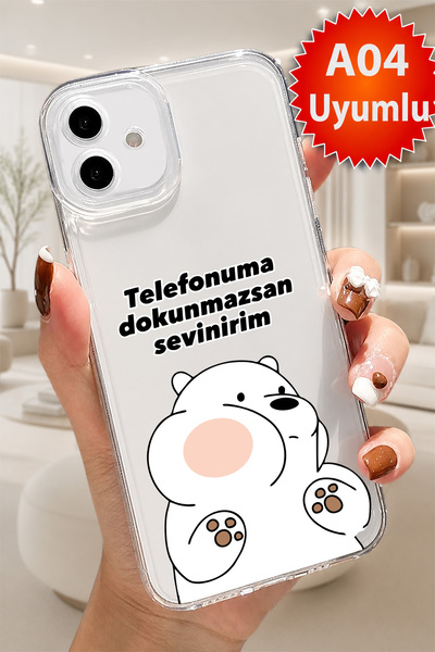 3GEN CASE Samsung Galaxy A04 Uyumlu Lüx Desenli Şeffaf Silikon Kılıf