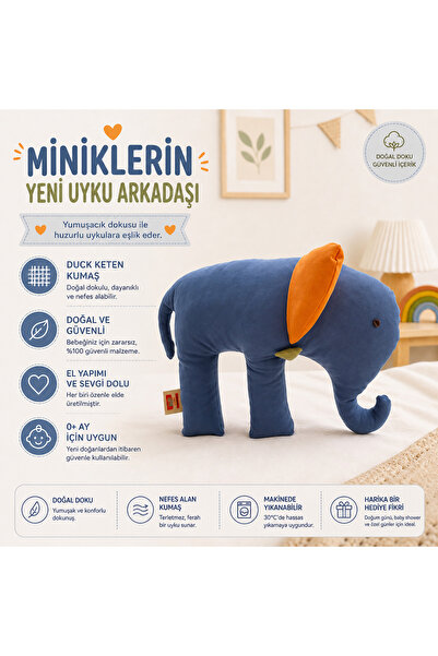 Home Fil Figürlü Uyku Arkadaşı Dekoratif Çocuk Yastık Çocuk Odası- 35X45 cm