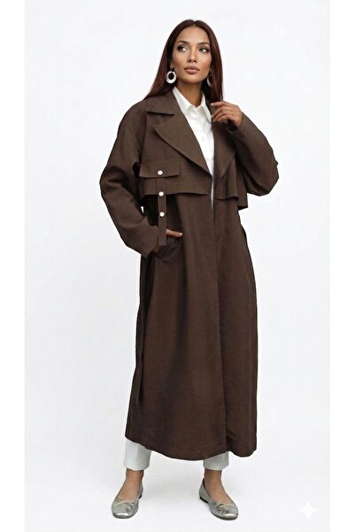 Volans Moda 15528 Button Detail Trench Coat