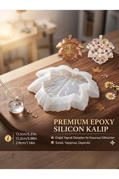 stonechem Yaprak Silikon Kalıp Epoksi Reçine İçin 13.5x15.2 cm – Dekoratif Dö...