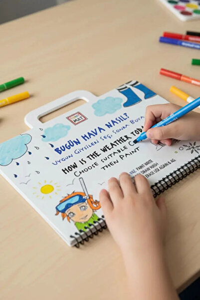 Miniso Akademi Çocuk Mini Funny Mat 19x26 cm – 6 Sayfalı Yıkanabilir Aktivite...