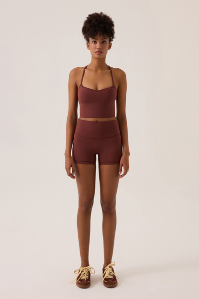 Los Ojos x Ece Bordo Kalp Yaka Spor Sütyeni Sweetheart Neck Top