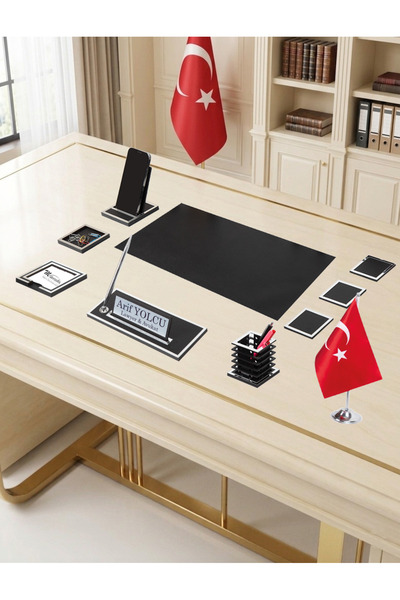 Makroofis Asel Desk Mat Set 10 Pieces Black Full Set