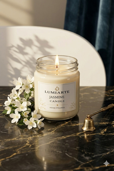 Lumiarte Yasemin Kokulu Mum 200 ml – Cam Kavanoz, El Dökümü