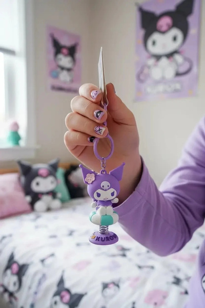 Miniso Sanrio Lisanslı Yaz Serisi Kuromi Karakterli Hareketli Figür Anahtarlı...