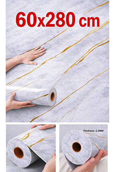 UKAB DEKOR 60x280 Cm Tek Parça Rulo Dekoratif Lükss Desen Kendinden Yapışkanl...