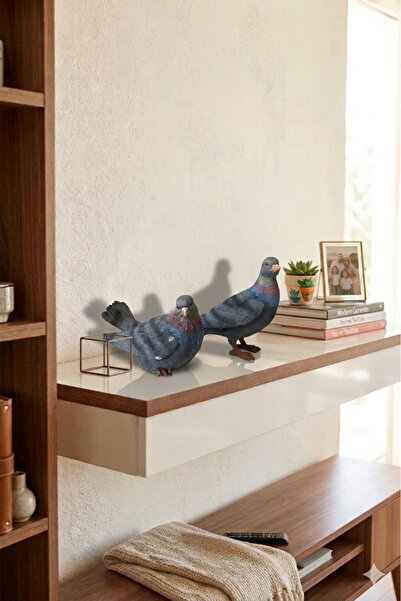 Hanlar Home Dekoratif İkili Güvercin Biblo (14x20/20x24)