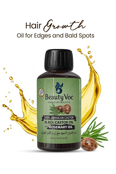 Beauty Voc زيت الخروع الأسود مع زيت إكليل الجبل